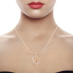 Waman Hari Pethe Jewellers 18k Rose Gold & Diamond Pendant without Chain for Women image 2