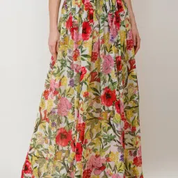 Scorpius Multicolor Georgette Floral Print Skirt-picture-26