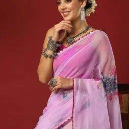 Mitera Floral Printed Pure Georgette Saree-picture-17