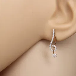 Waman Hari Pethe Jewellers 18k Rose Gold & Diamond Earrings image 2