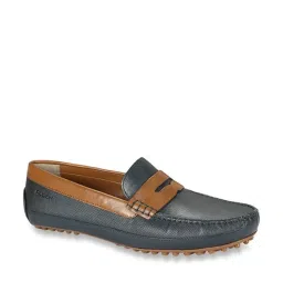 Ruosh Men's Navy & Tan Casual Loafers image 1