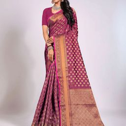 Anouk Rustic Polka Dots Woven Design Zari Banarasi Saree-picture-25