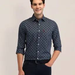 U.S. Polo Assn. Blue Cotton Regular Fit Printed Shirt-picture-20