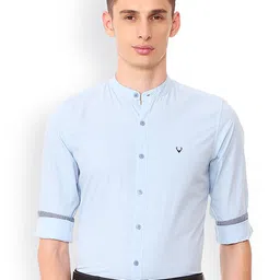 Allen Solly Men Blue Slim Fit Solid Casual Shirt-picture-17
