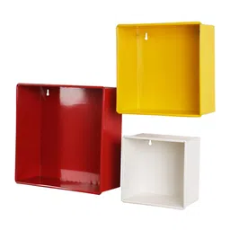 Home Sparkle Red & Yellow Metal Basic Wall Shelf image 4