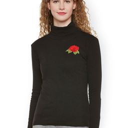 Hypernation Women Black High Neck T-shirt-picture-43
