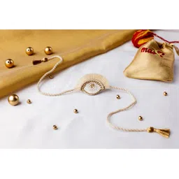 MASQ Set Of 2 Beaded Embellished Rakhi With Roli Chawal image 1