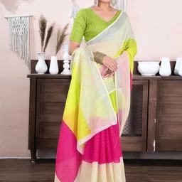 SANISA Colourblocked Zari Handloom Saree-image-47
