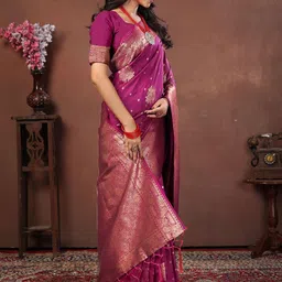 Moda Rapido Woven Design Zari Art Silk Heavy Work Banarasi Saree image 4
