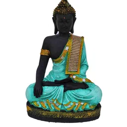 eCraftIndia Black & Green Handcrafted Buddha Showpiece-picture-18