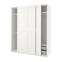 ikea pax / grimo Wardrobe combination, white/white, 200x66x236 cm image 1