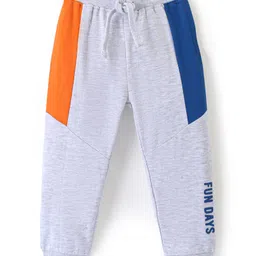 Babyhug Cotton Looper Full Length Lounge Pant Color Block- Grey-image-45