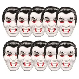 Kaku Fancy Dresses Set Of 10 Halloween Theme Dracula Masks - Multi Colour-picture-36