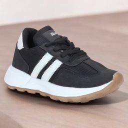 Lil Lollipop Striped Lace Up Shoes - Black-picture-7
