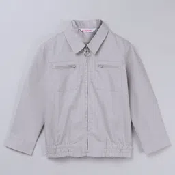 Taffykids Oxford Full Sleeves Solid Jacket - Grey-picture-25