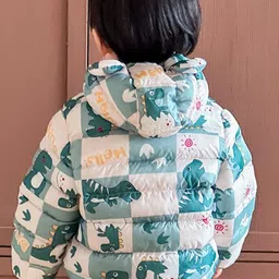 Babymoon Unisex Hooded Geometric Printed Lightweight Puffer Jacket image 5