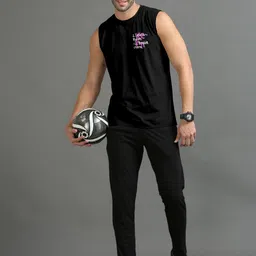 Triptee Printed Pure Cotton Gym Vest image 2