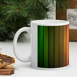 Mr UVD White & Green Printed Ceramic Glossy Mugs 350 ml image 5