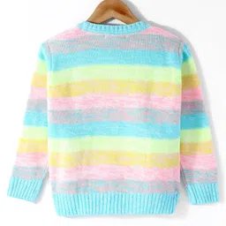 Wingsfield Full Sleeve Sequin Text Embroidered Colour Blocked Sweater - Multi Colour image 2