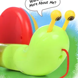 Intelliskills Premium Pull Along Snail Toy for Early Walking and Developmental Play | Rattle Sound | Child-Safe and BIS Certified | Multicoloured | Ideal for Gifting image 2