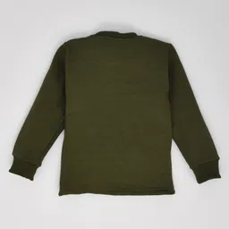 Kiwi Cotton Knit Full Sleeves Brave Text Foil Printed Light Winter Sweatshirt - Green image 3