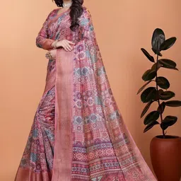 Eecoo Ethnic Motifs Printed Saree With Blouse Piece-picture-44