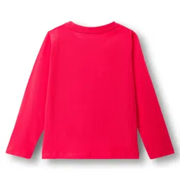 Honeyhap Premium 100% Cotton Knit Bio Finish Full Sleeves T-Shirts with Stripes & Lamour Text Print Pack of 2 - Poppy Red & Bright White image 3