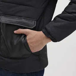 The Roadster Life Co. Embroidered Back Self-Checked Padded Jacket image 5