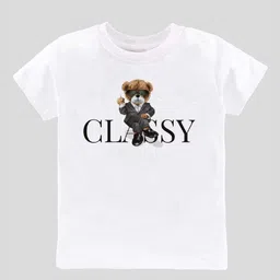 KAVEE Pure Cotton Pack Of 3 Half Sleeves Teddy Bear & Typography Printed Tees - Green White & Peach image 5