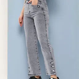 CORSICA Women Grey Cotton Stretchable Jeans-image-68
