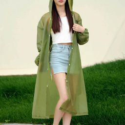 Infispace Hooded Breathable Waterproof Long Rain Jacket-picture-12