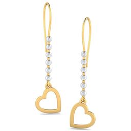 KUBERBOX Ece Heart 18KT Gold Diamond-Studded Earrings - 1.09gm-image-3