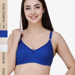 College Girl Pack of 3 Pure Cotton Everyday Bra - Full Coverage-image-64