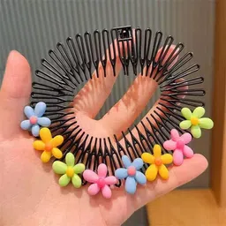 balasundri 1Pcs Flexible Circle Spring Headband Stretchable Invisible Hair Clip for Kids U Shaped finishing Cute Cartoon Hair Holder for Girls image 2