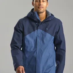Quechua By Decathlon Men Blue Colourblocked Hiking Lightweight Waterproof Hiking and Trekking Jacket MH150 image 1