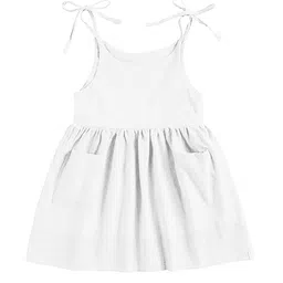 THE BABY ATELIER Girls White Solid Organic Cotton Nightdress-picture-27