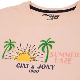 Gini and Jony Boys Embroidered Graphic Printed Cotton T-shirt image 2