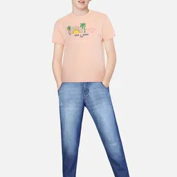 Gini and Jony Boys Embroidered Graphic Printed Cotton T-shirt image 4