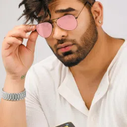 RESIST EYEWEAR Unisex Black Pink Candy Night Vision Aviator Sunglass(AIRCRAFTS BLACK PINK CANDY)-58-image-12