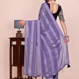 Zeenat Duniya Woven Design Embroidered Poly Georgette Handloom Saree image 5