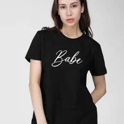 Moda Rapido Women Typography Printed Round Neck Cotton T-shirt-image-84