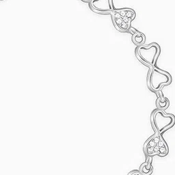 GIVA Women 925 Silver-Plated Zircon Studded Link Bracelet image 3