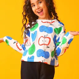Anthrilo Girls Abstract Printed Round Neck Relaxed Fit T-shirt-image-40