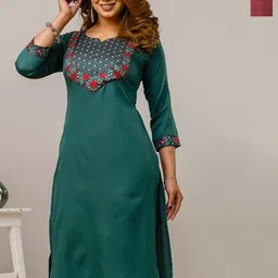 Auzanoor Collection Pack of 2 Women Embroidered Cotton Straight Kurta-picture-13