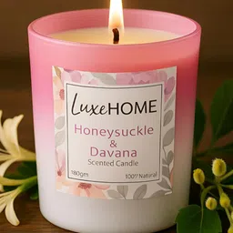 LUXEHOME INTERNATIONAL Honey Suckle Davana Pink & White 4 Pieces Scented Jar Candles image 3