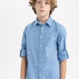DeFacto Boys Opaque Printed Casual Shirt-image-25