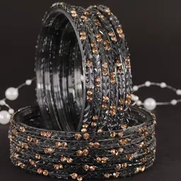LAVAZZA Set Of 12 Crystal-Studded Glass Bangles-picture-24