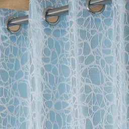 HOSTA HOMES Blue & White Geometric Window Curtain image 2