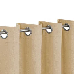 LINENWALAS Happy Sleeping Beige 2 Pieces Black Out Window Curtain image 5