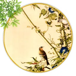 SAF Beige & Green 1 Piece Wood Birds and Animals Wall Paintings-image-6
